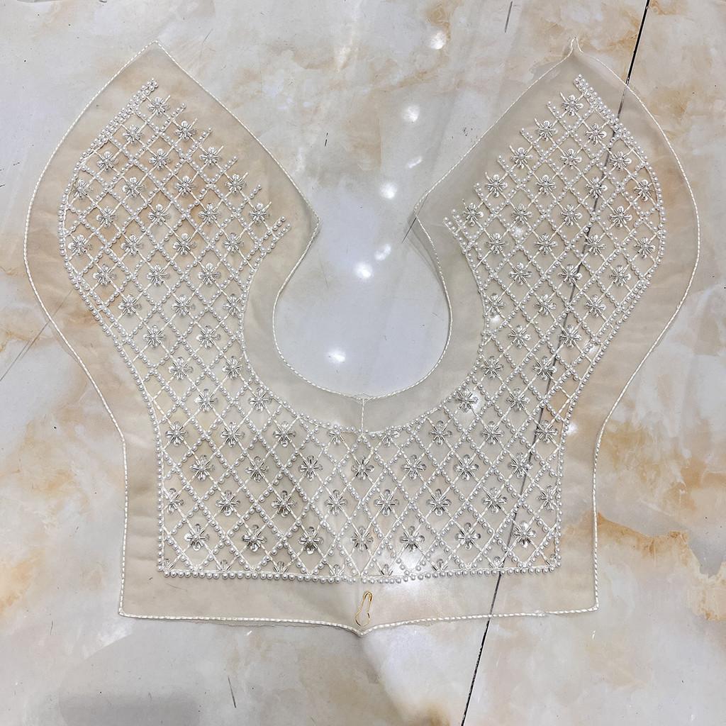 Girl Hollow Mesh Collar With Artificial Pearls And Rhinestone Decor Gift For