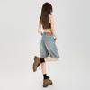 Sommer Dünn Hohe Taille Vintage Locker Gerade Fünf-Punkte Cropped Jeanshose Für Kleine Frauen Lässige Hose Übergroße Jeanshose