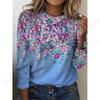 2025 New Floral 3d Print T-Shirt Casual Crew Neck Long Sleeve T-shirt Women's Clothing Fashion Casual Oversized Tops Tees Female