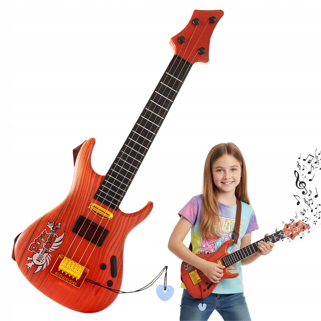 Toy GUITAR for CHILDREN LARGE GAME INSTRUMENT 49 cm STRINGS case