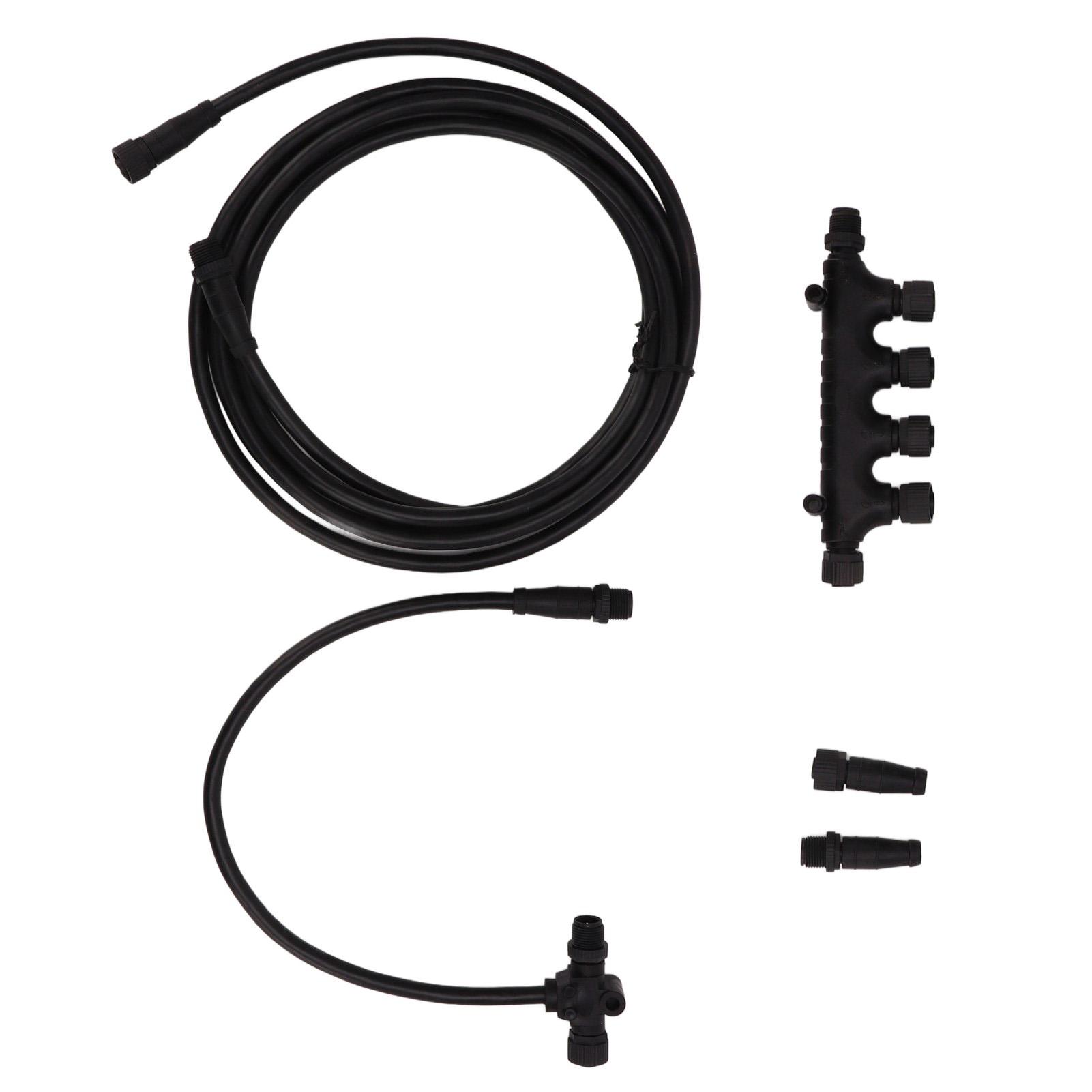 for NMEA 2000 Backbone Drop Cables Multiport Tee Terminators Kit 5Pin M12 Thread IP67 Waterproof for Lowrance Networks