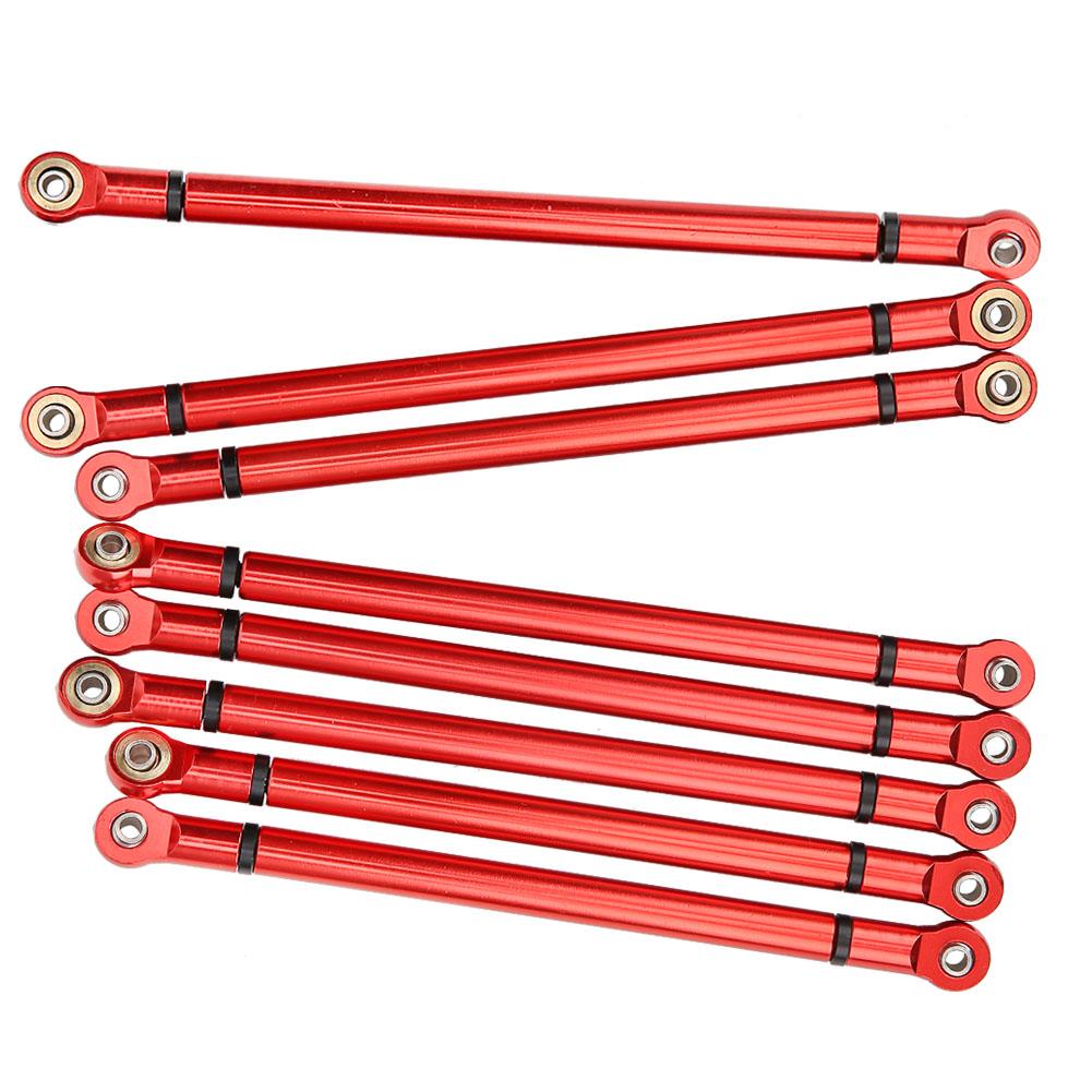 8Pcs Aluminium Alloy Link Rod for SCX10 1 10 Scale 313mm Wheelbase RC Crawler Car (Red))