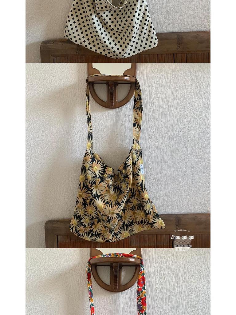 Schultertasche aus Kord-Canvas mit Leopardenmuster - Koreanischer Stil, Neues Sommer-College-Design