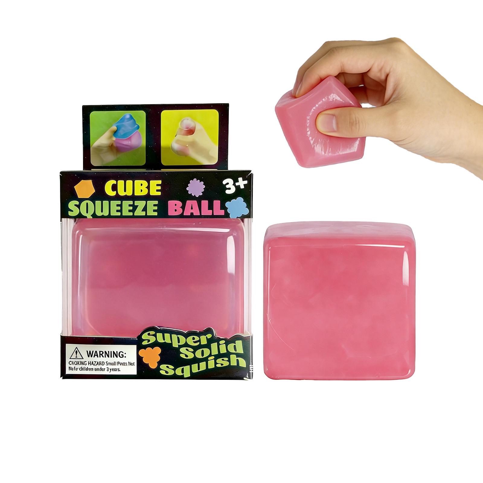 Mini Ice Cube Sensory Decompression Squeeze Toy - Portable Fingertip Relaxation 1pc розовый