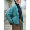 Chinese Style Women Vintage Linen Parkas Winter Warm Coats with Long Sleeve and Pockets