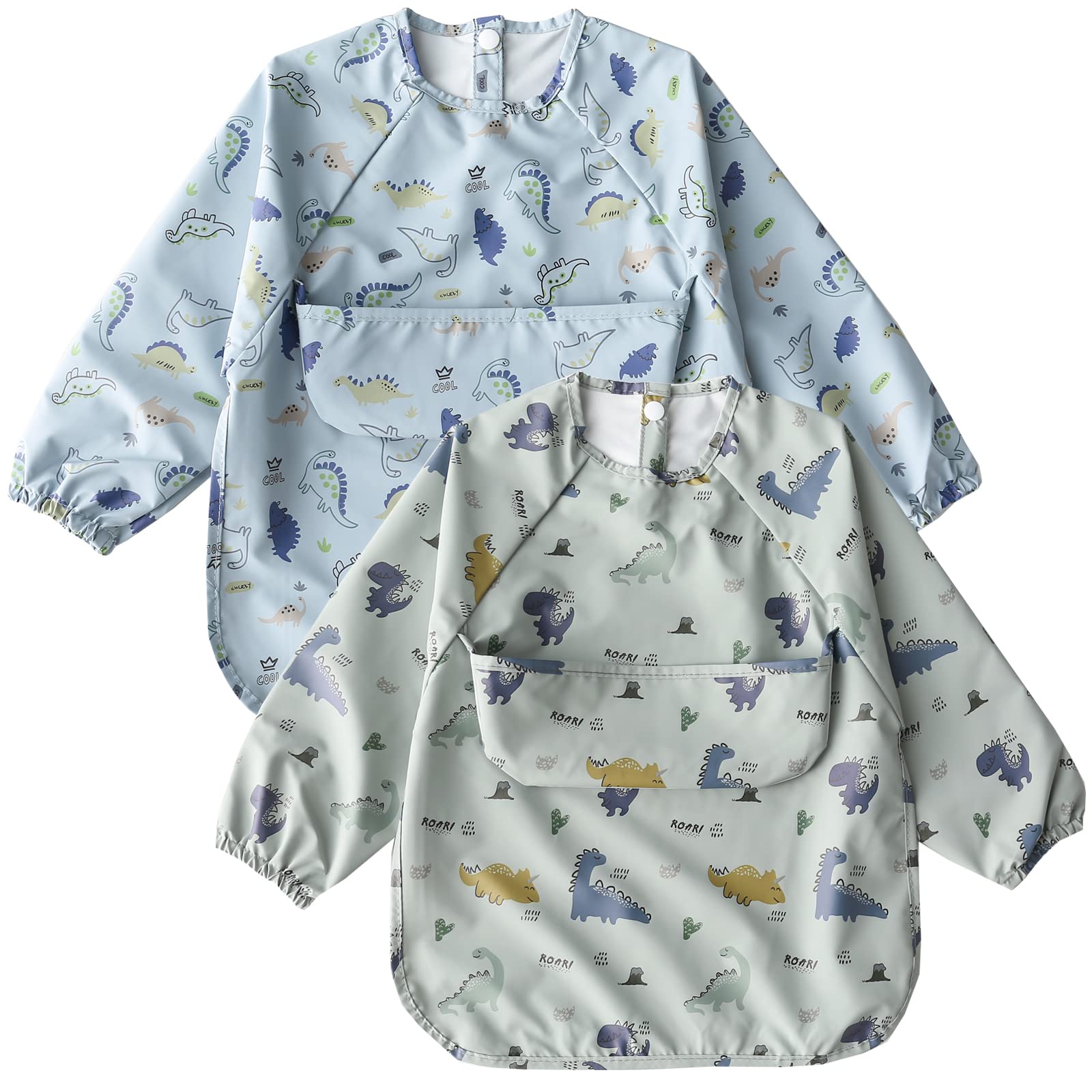 

Детский набор для кормления Длинный набор для еды с детским питанием Возраст для еды Ясли Детский сад Подарок на детский праздник [kalavika] Фартук, Рукава, Слюнявчик, Динозавр, 2, Рукава,