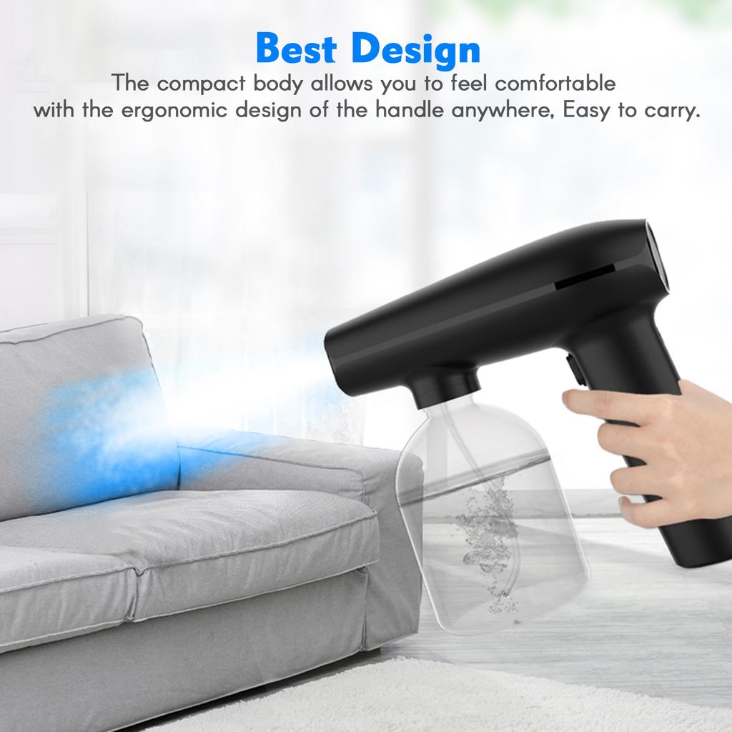 Venkovní vnitřní dezinfekční pistole, ruční bezdrátový přenosný nano atomizér s modrým světlem