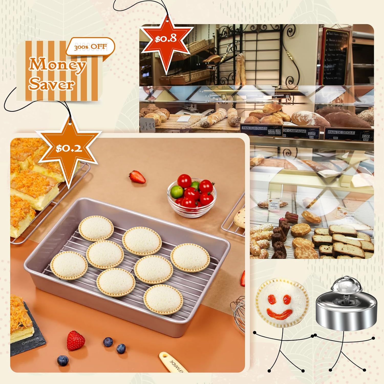 Sandwich Cutter,Sandwich machine 3.5 inch cookie cutter 304 Stainless Steel,Jelly Sandwich Tools/PBJ Sandwich Cutter and Sealer,DIY Sandwich