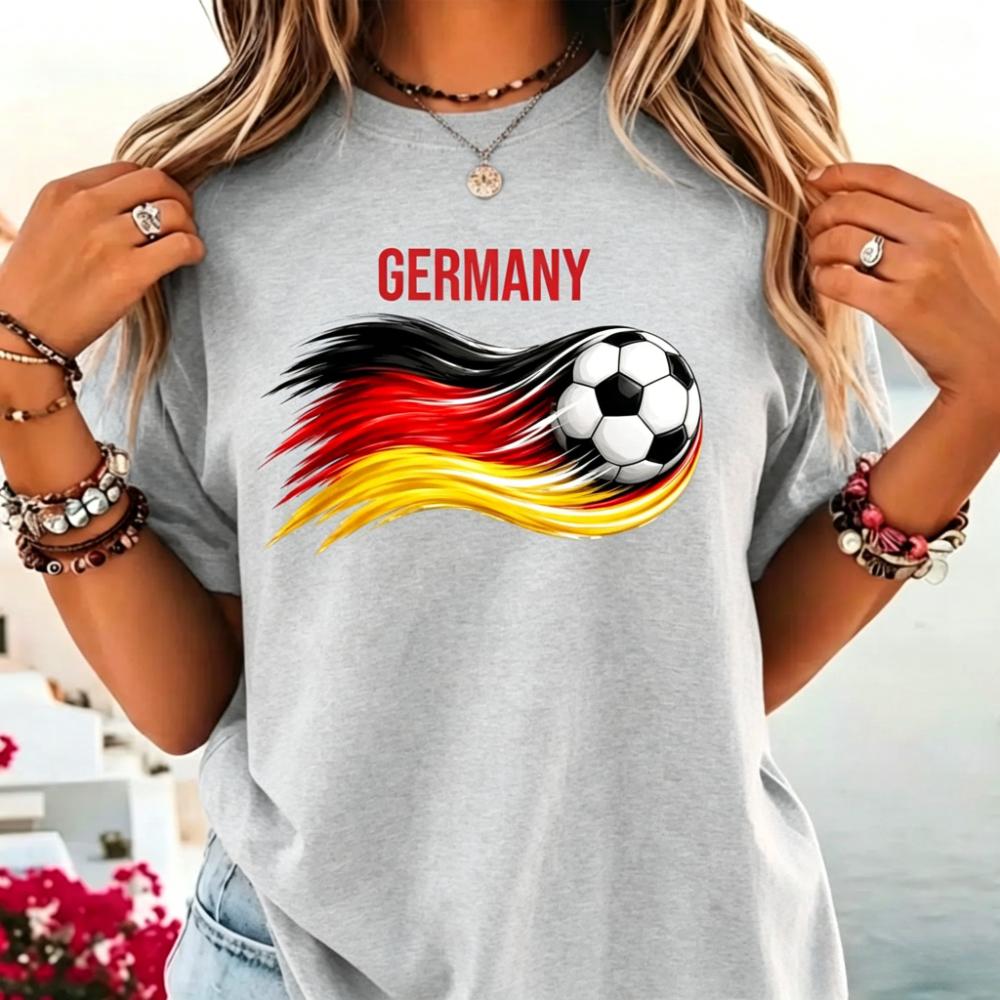 Germany Soccer Brush Stroke German National Flag Graphic TShirt Soccer Part Supplies Clothing Soccer Fans Men Women Cotton Tops