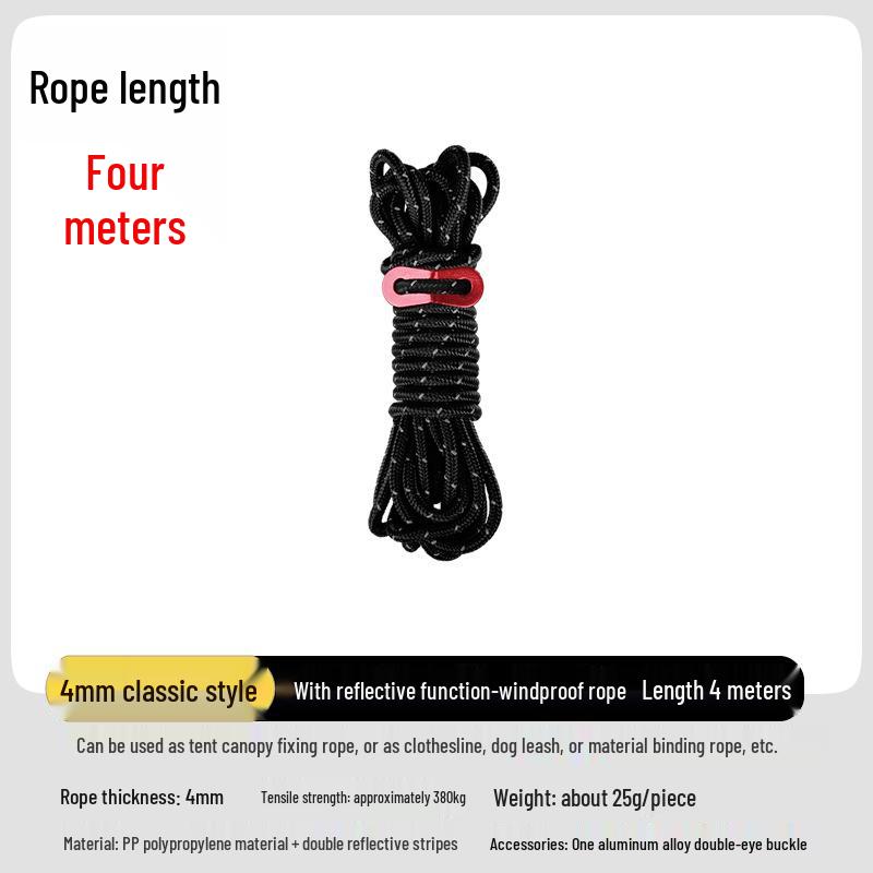 Adjustable Reflective Windproof Camping Tent Rope Pulley System