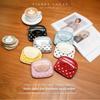 Polka Dot Portable Pu Leather Coin Purse Glossy Surface With Key Ring For Daily Shopping Travel