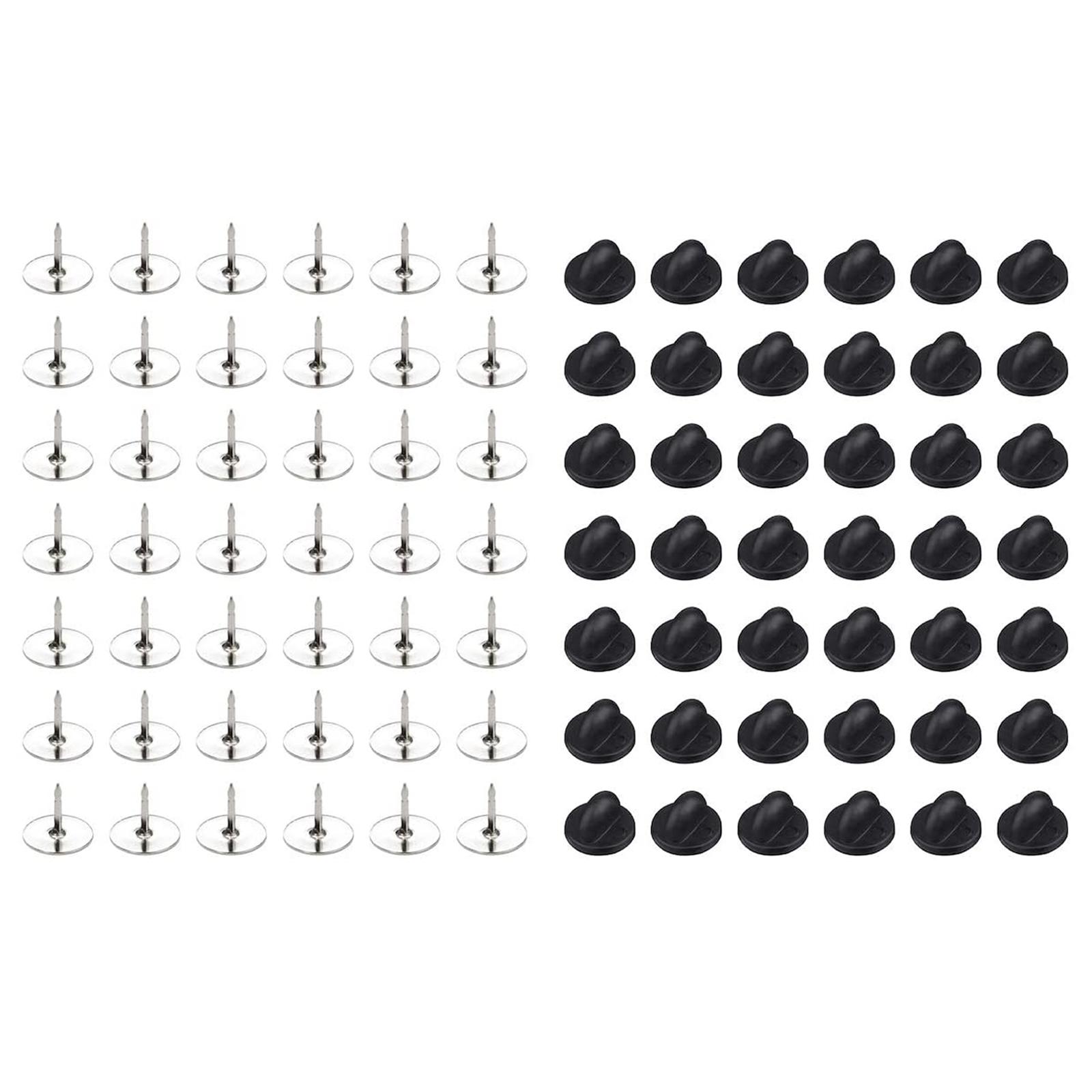 

Set of 50 Pin Backs PVC Rubber Pin Backs for Butterfly Clutch Backings Pin Tie Tacks Blank Pins with PVC Rubber Pin Back 1