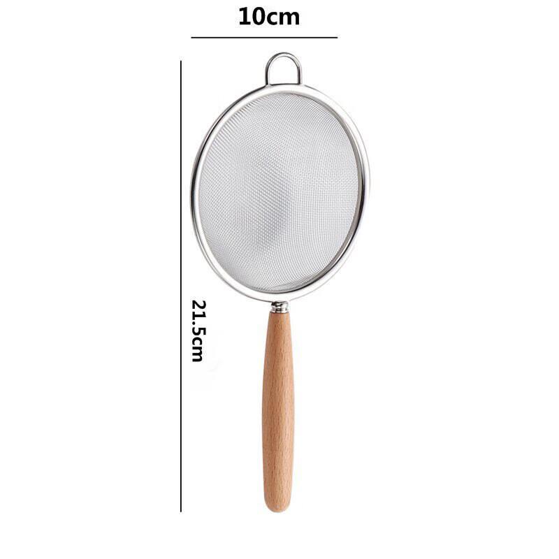 10cm Stainless Steel Mesh Strainer with Wooden Handle (Pack of 10)
