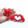 Desktop Storage Ornament Heart Rose Ornament, 3D Printed Red Pen Holder Romantic Love Gift with Movable Joints, Figure for Valentine Day Decoration