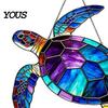 Schildkröte Ornament Sonnensammler, Acryl Fenster Hängeornament, Falsches Buntglas Friedliche Ozean Atmosphäre Dekoration Küsten für Liebhaber, Garten Weihnachten