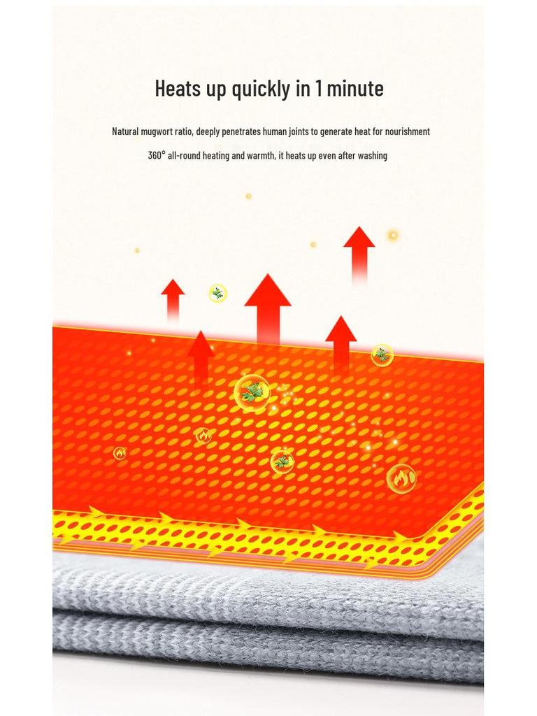 Mugwort Cotton Anti-Slip Knee Pads for Cold Protection - Unisex, Warm Knee Sleeves for Elderly