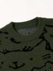 Men's Cute Cat Print Knit Pullover - Stylish Fall/Winter Round Neck Sweater