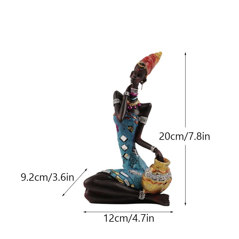 NORTHEUINS Смоляные африканские черные женские украшения Экзотические держащие глиняные горшки Декор для дома гостиной рабочего стола Статуэтки Художественные фигурки