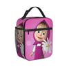 Cartoon M-Masha and Bear Thermal Insulated Lunch Bags for School Portable Bento Box Thermal Cooler Lunch Boxes
