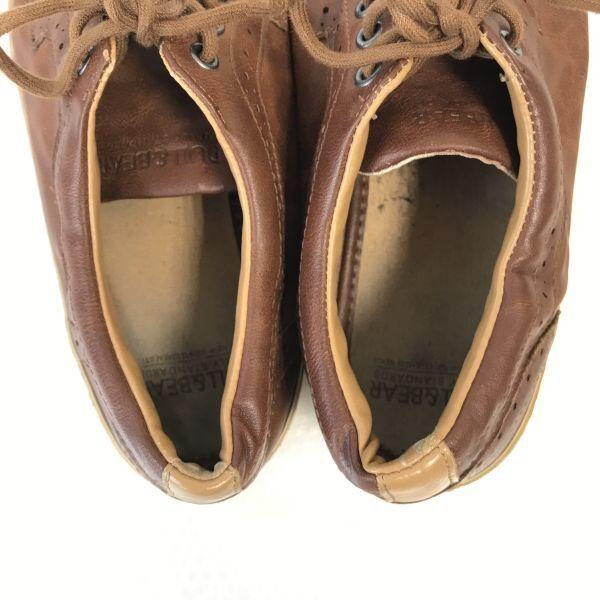 PULL&BEAR Leather Plain Toe Sneakers Men’s 41 Brown Casual Trainers(USED)