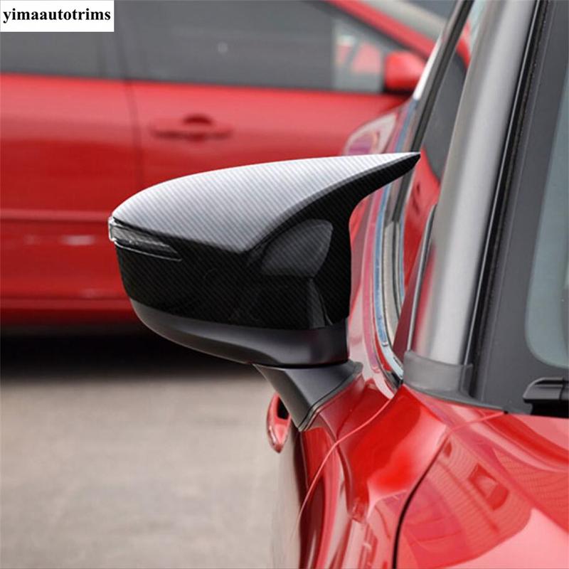 Rearview Mirror Cap Shell Decoration Cover Trim For Mazda CX-3 2015 -2018 / CX-5 2015 2016 Black Ox Horn Blade Style Accessories