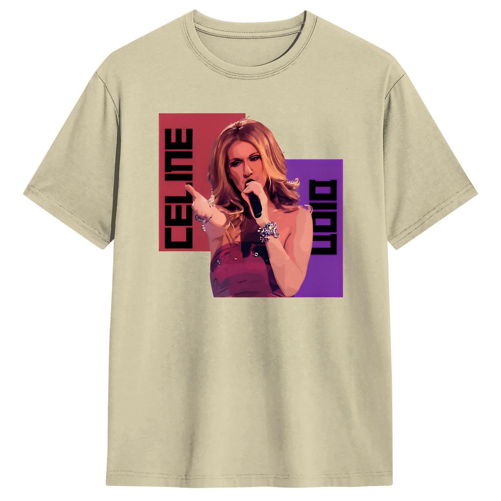 Harajuku Tshirt Summer Singer Ccelineds Dion Popular T Shirts Pure Cotton Tshirt For Unisexs Y2k Retro Big Size Short Sleeve