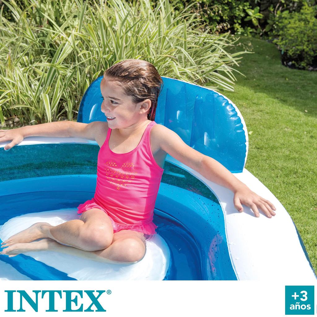 INTEX Yüzme Merkezi Aile Lounge Şişme Havuz, Kare, Çok Renkli, 229 x 229 x 66 cm, 56475 [Resmi Japon Ürünü]