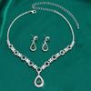 Elegant Crystal Drop Necklace Waterdrop Women's Jewelry Set New Jewelry Sets  Women