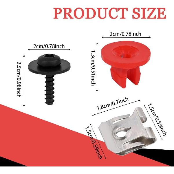 10 Sets T30 Engine Splash Shield Guard Undertray Cover Screws Bolt Nut Clip Kit, Screws Bolt Nut Clip Kit Fit For Ford Focus Fusion Escape Explorer