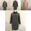 Damen Winter Lange Pullover Sweatshirts mit gemütlichem Rollkragen-Design und Schlitzsaum