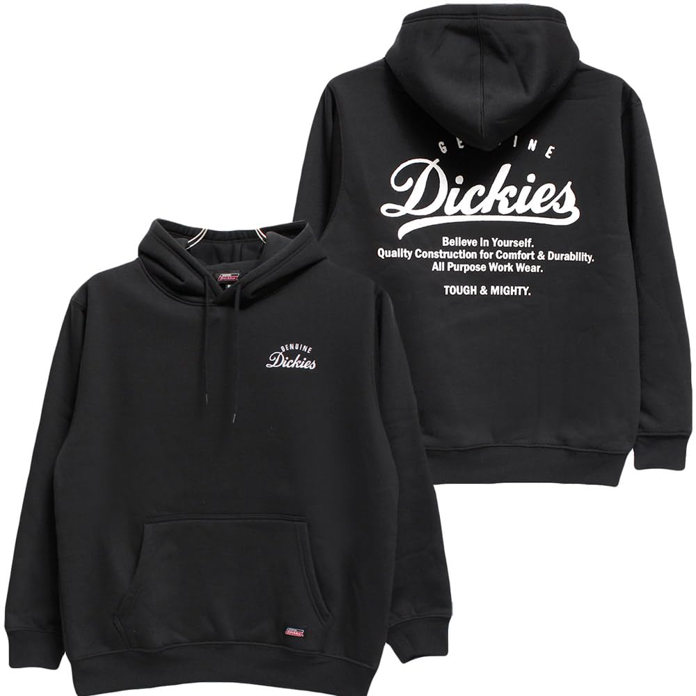 Genuine Dickies Men's Fleece-Lined Pullover Sweatshirt with Back Print, Size 2L, Black (49)