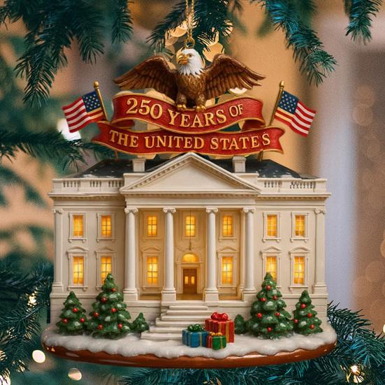US 250th Anniversary Decoration 250 Years of The United States Commemorative Ornament Keepsake Patriotic Hanging for Christmas Tree