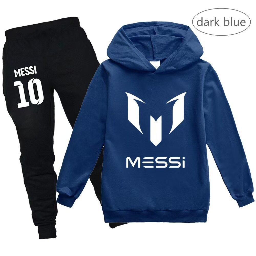 New Argentine Football Superstar Messi Children Hoodie + Pants 2pcs Sets Kids Boys Girls Spring Autumn Fashion Tracksuits