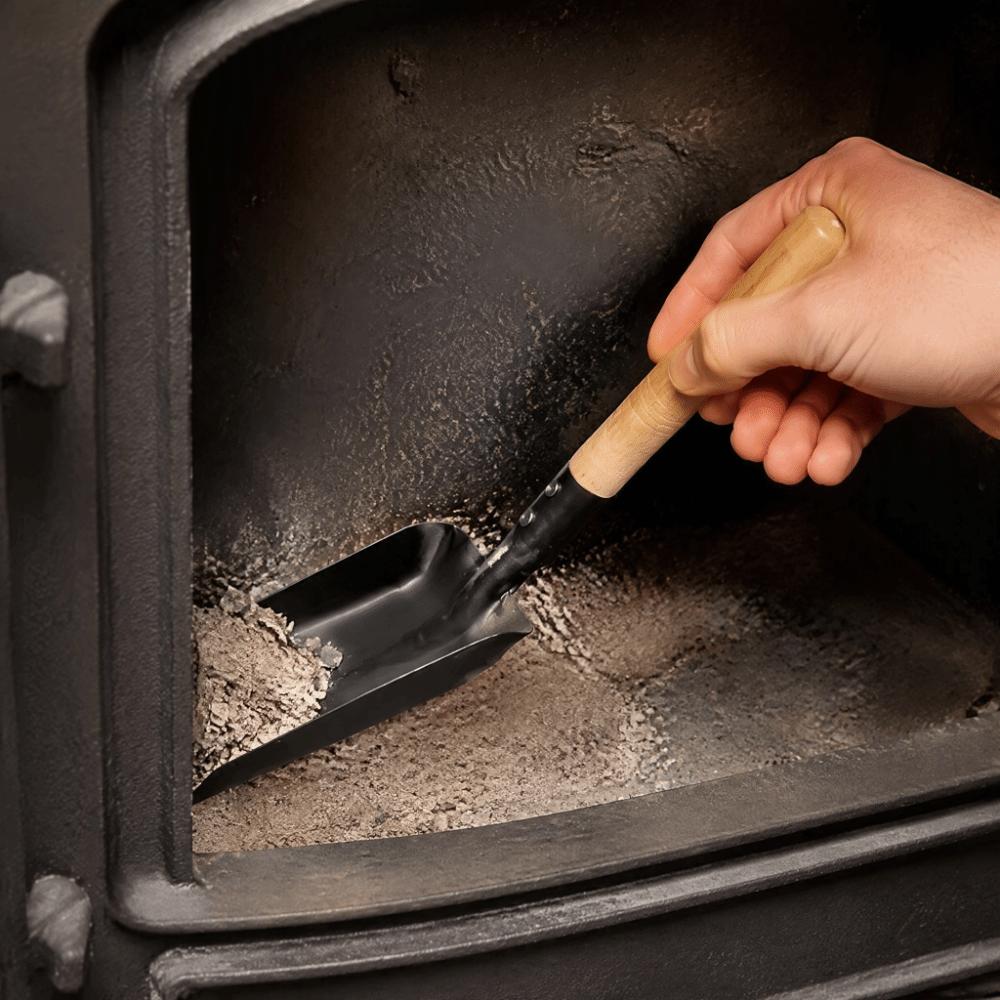 Black Silicone Gloves Hearth Brush Set Natural Wood Handle Coal Shovel Set Hearth Maintenance