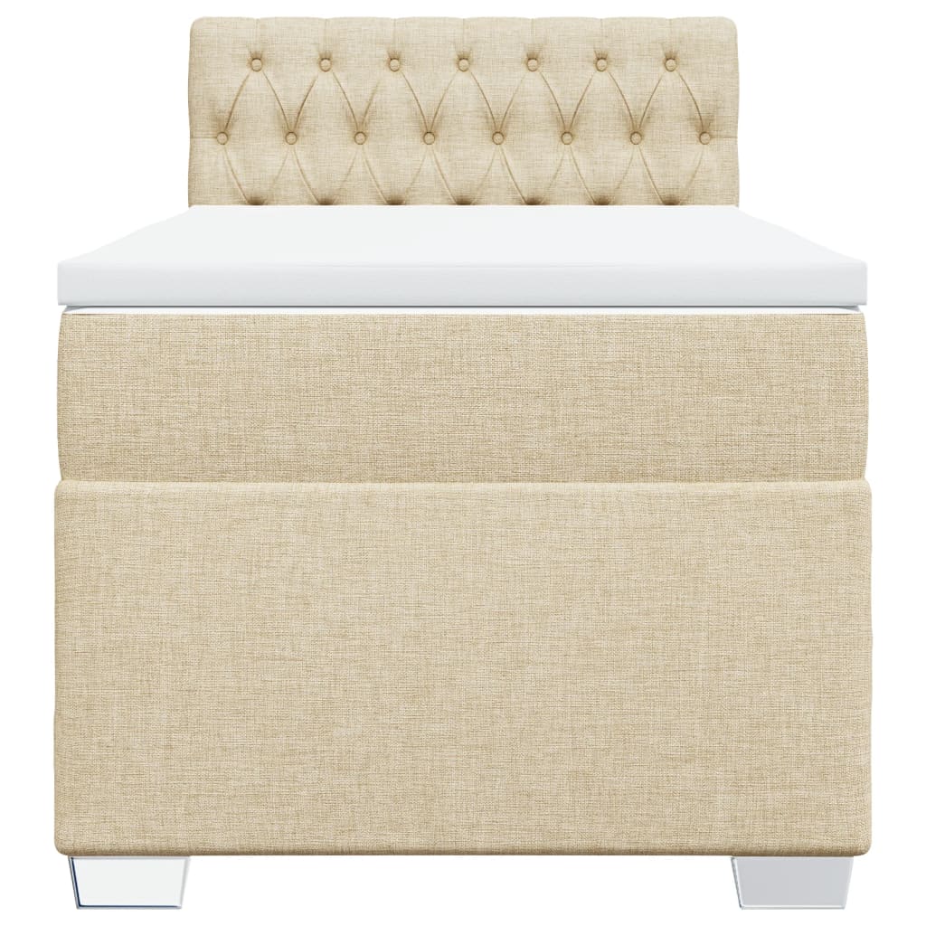 Vidaxl Letto Continentale Con Materasso, Crema, Tessuto, 90X200 Cm
