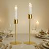 Metalowe Świeczniki w Stylu Europejskim Prosta Złota Dekoracja Ślubna Dekoracja Barowa Dekoracja Salonu Wystrój Domu Świecznik