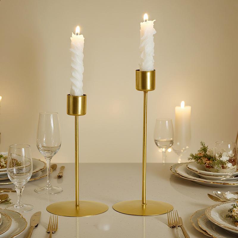 European Style Metal Candle Holders Simple Golden Wedding Decoration Bar Party Living Room Decor Home Decor Candlestick