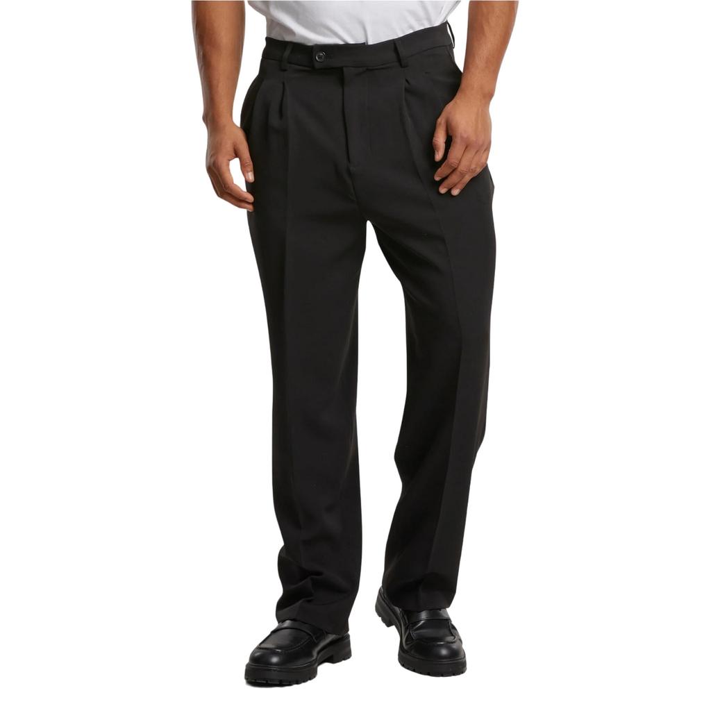 Urban Classics Mens Double Pleat Trousers