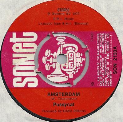7inch Record PUSSYCAT  Amsterdam SON2133 SONET 1977 UK Rock Used