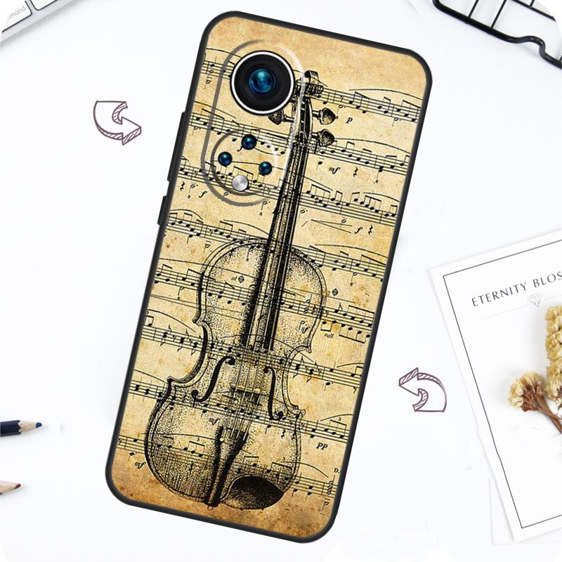 Cool Music Violin Case For Honor Magic 5 6 7 Lite Honor 200 Pro X8b X9a X8a X8 X9 X9c X9b 50 70 90 Lite Cover
