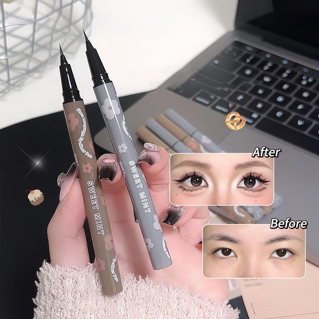 Eyeliner Pen Quick Dry Liquid Eye Liner Easy To Draw Ultra-fine Lying Silkworm Pencil Black Brown Lower Eyelash Makeup