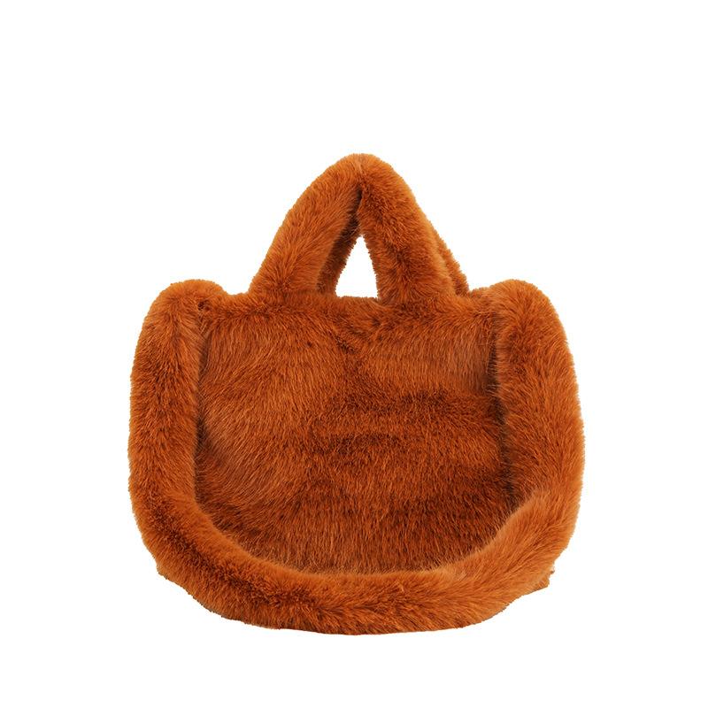 2025 Autumn New Single Shoulder Fluffy Handbag Fashionable Fluffy Crossbody Handbag Women's Casual Texture Plush Bag