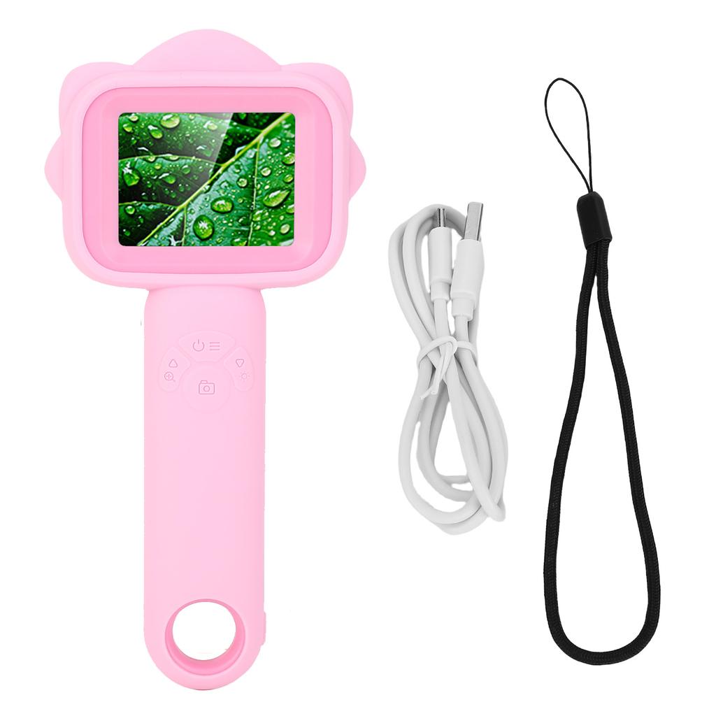 Handheld Digital Microscope 2.4in Screen 500X 2MP Data Storage Rechargeable Microscope with LED Lights