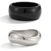 IngeSight.Z 2 Styles Punk Chunky Resin Acrylic Bangles Women New Trend Vintage Irregular Geometric Wide Bracelets Party Jewelry