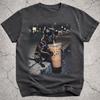 Cane Corso Drinking Iced Coffee Shirt, Funny Dog Meme T-Shirt, Coffee Lover Gift, Dog Owner Vintage Graphic Tee, Silly Dog Novelty Shirt