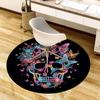 1pc Office Carpet Chair Mats Neon Skull with Flowers and Butterflies Perfect for Decorating Office Chairss, Or Bedrooms.YDT431