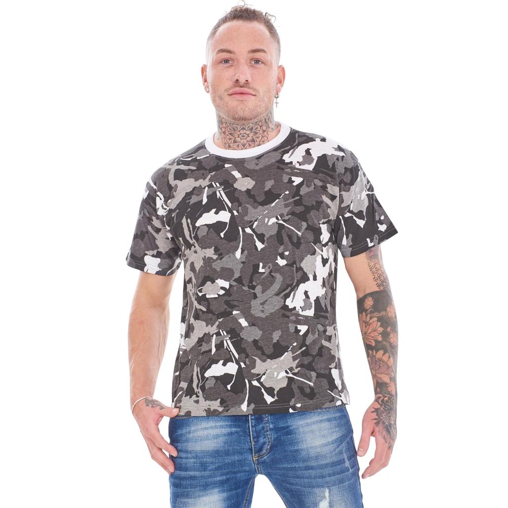 Keanu Mens Camouflage T-Shirt (Pack of 3)