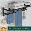 Self-adhesive Wall Mounted Towel Rack Drill Free Rust Resistant Bath Towel Hanger for Hotel Home Shower Use