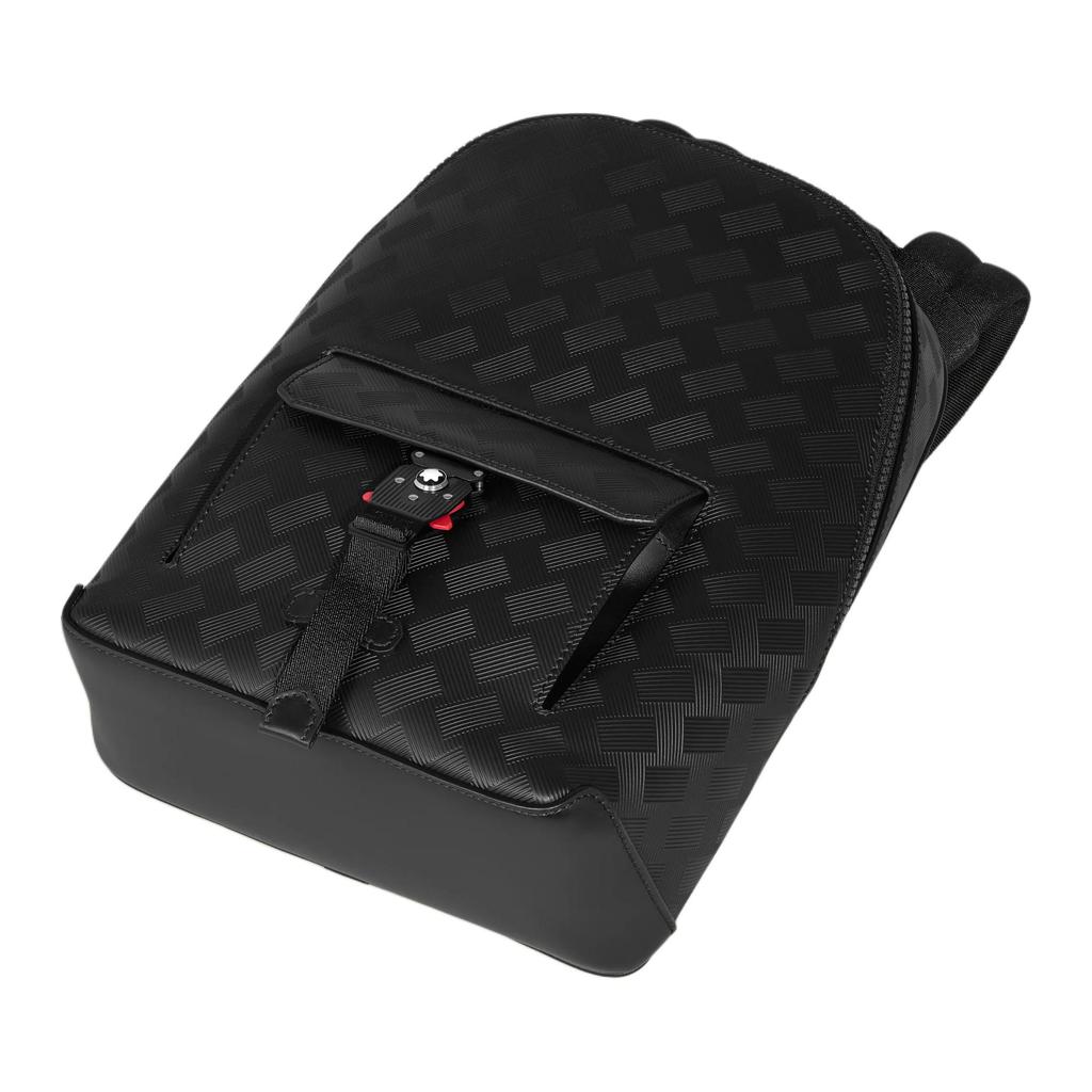 Montblanc Extreme 3.0 Adjustable Shoulder Strap Hexagonal White Star Logo Leather Backpack Men Backpack Black MB198852