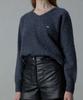 Aheule Noelle Wholegarment Cashmere Wool V-Neck Knit_Charcoal